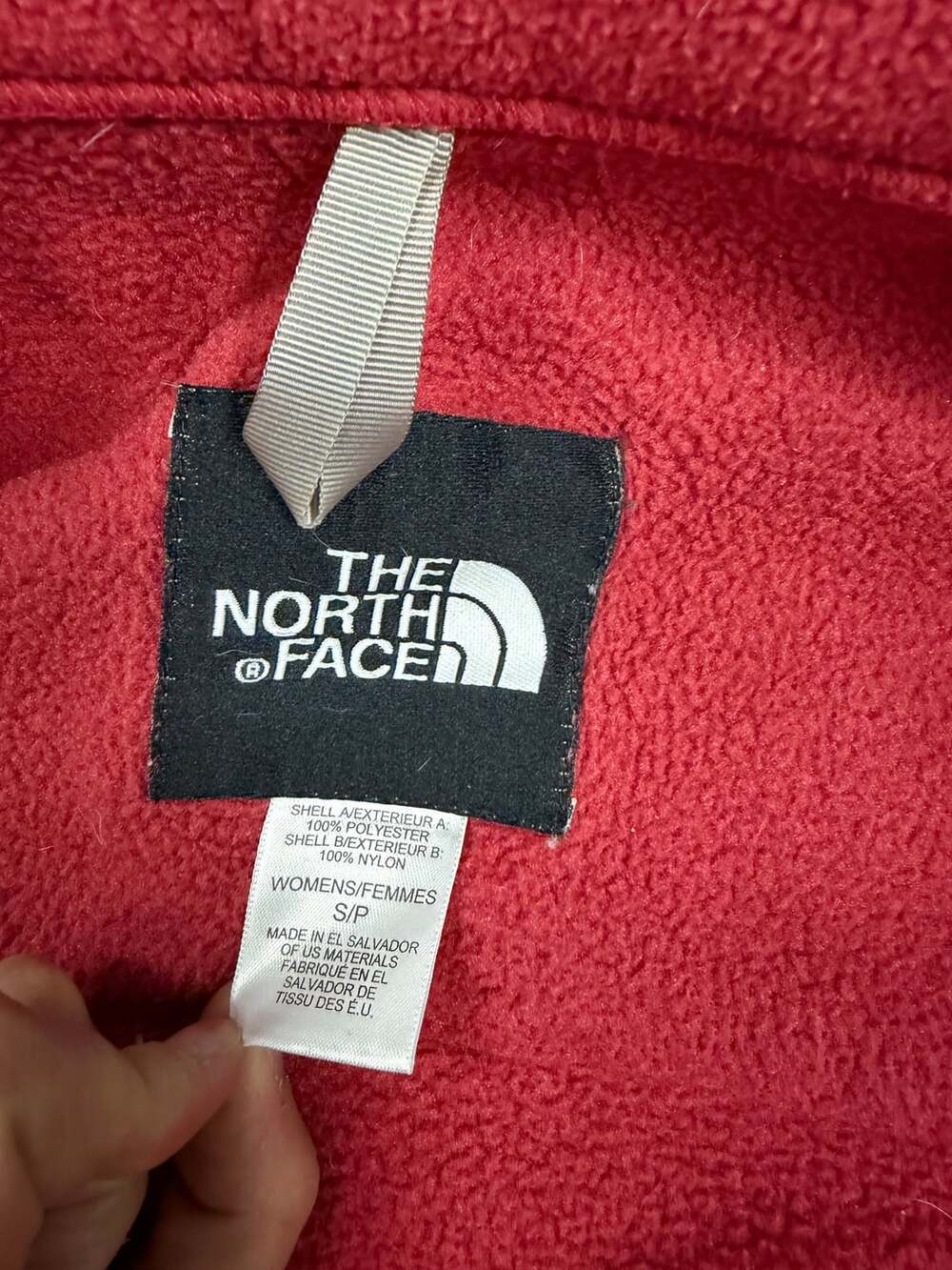 The North Face Women's Red and Gray Denali Full Zip Fleece Jacket - Picture 6 of 9